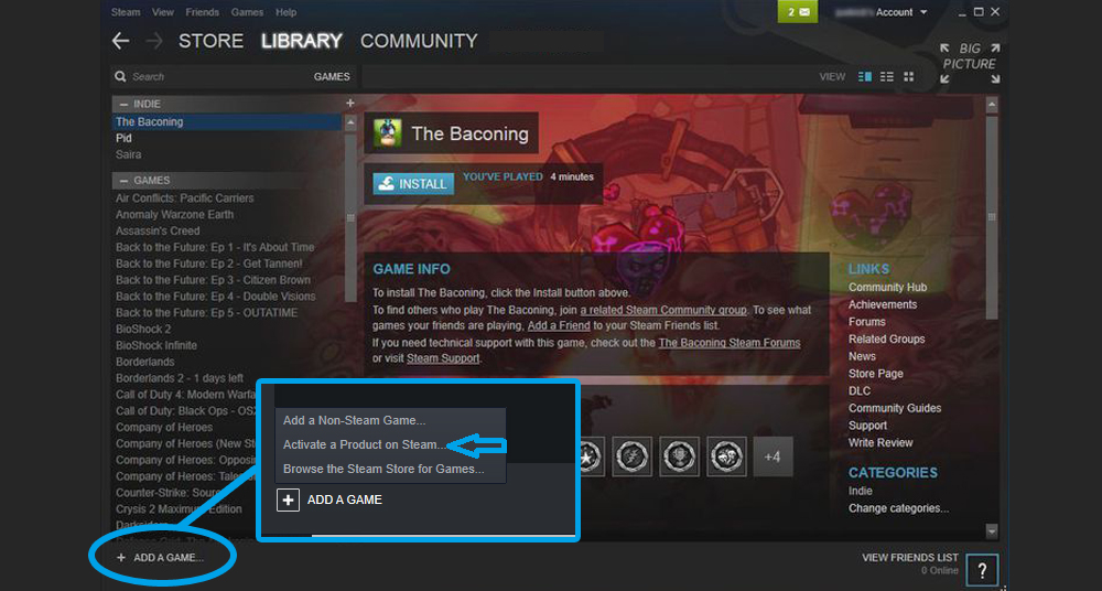 Activate a Product on Steam