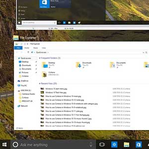 Geteilter Bildschirm von Windows 10 Pro